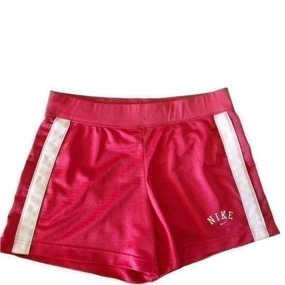Nike pink and white striped shorts with drawstring size medium